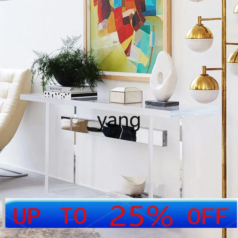 

LH acrylic table simple modern light luxury leisure desk transparent glass entrance table