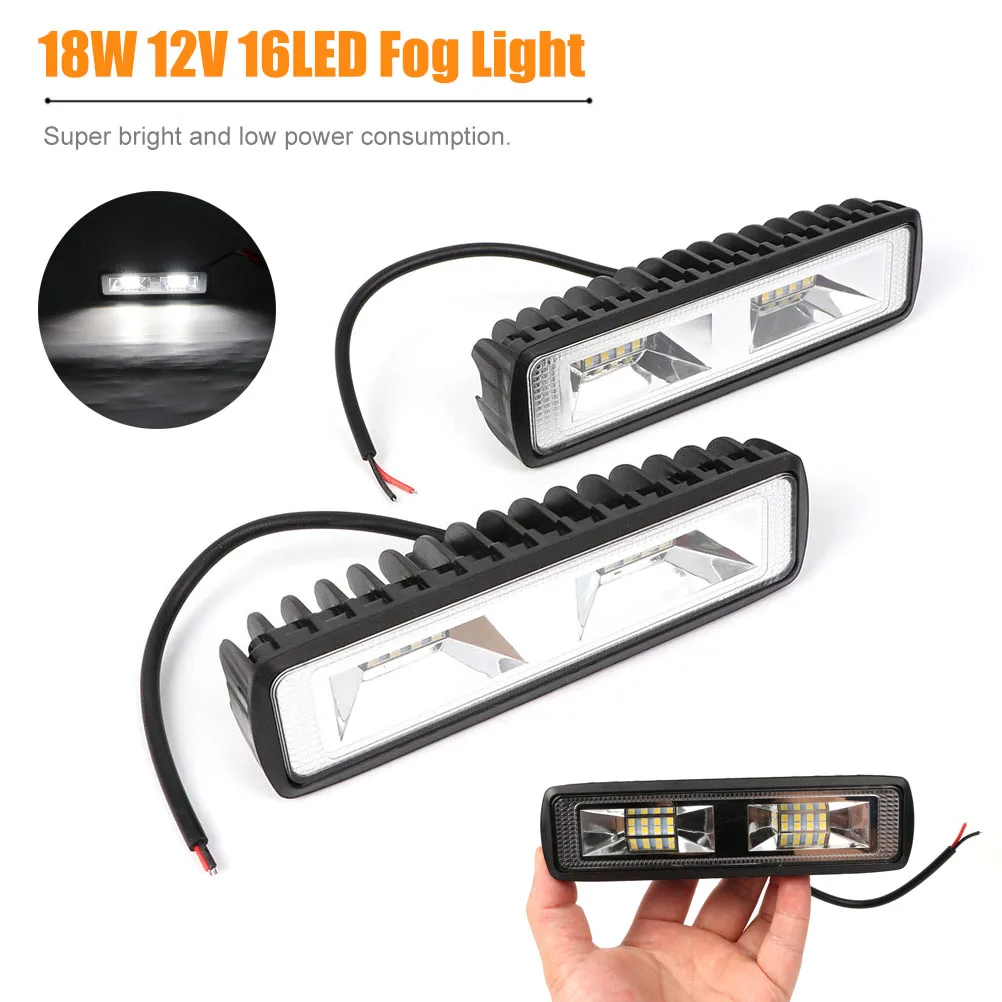 2X 18W 12V 16LED Work Light Bulb Spot Beam Bar Car SUV Off Road Driving Fog Lamp