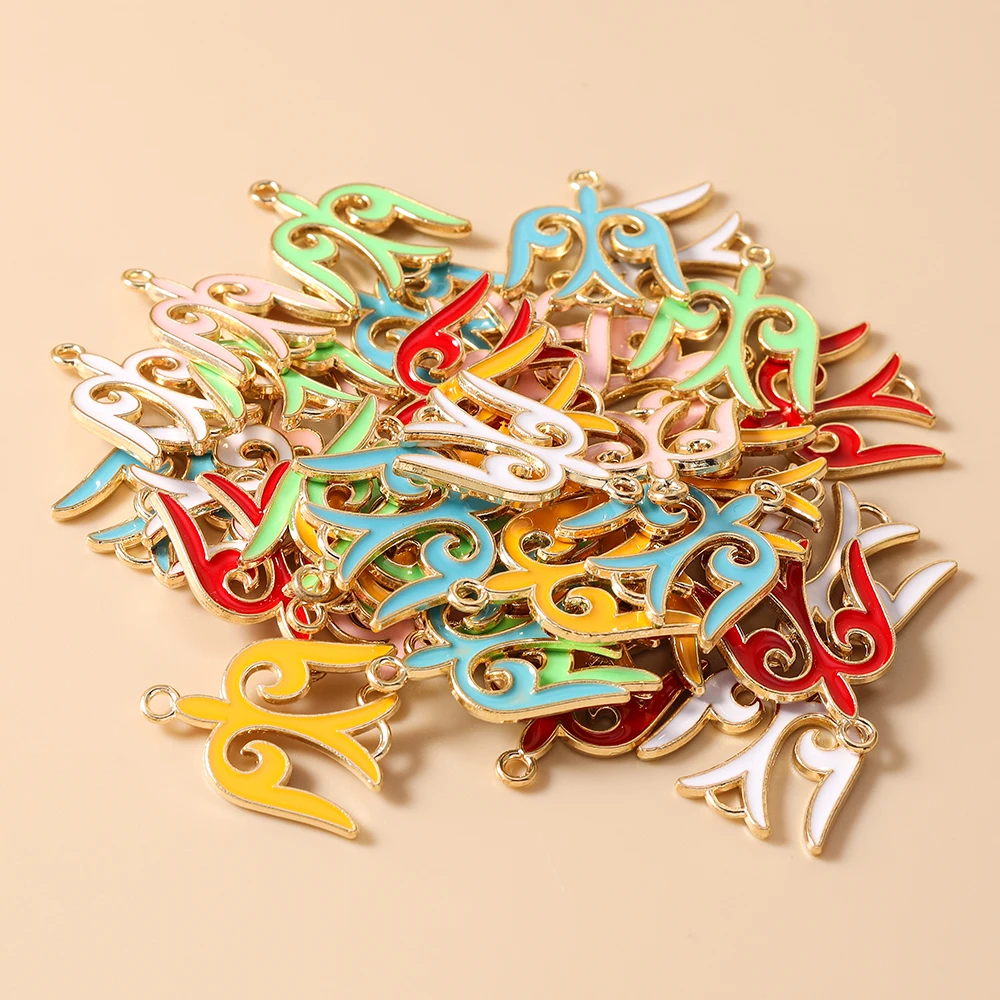 Leslie 20Pcs Gold Plated Swallow Bird-Shaped Totem Charms Connectors For Bracelets Connectors DIY Jewelry Making Accessories