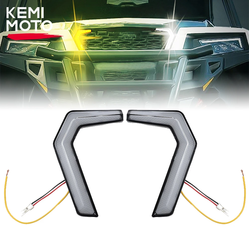 

KEMIMOTO LED Front Turn Signal Fang Lights Signature Assembly Compatible with Polaris General 1000/4 1000/ XP/XP4 1000 2016-2023