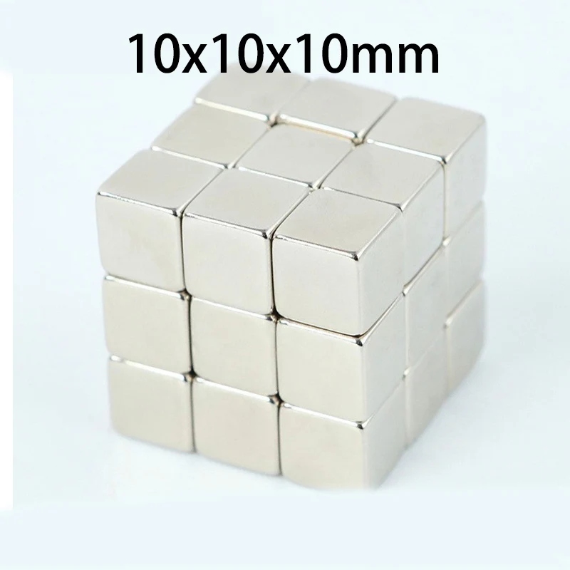 10 قطعة 5x5x5 مللي متر و 10x10x10 مللي متر مغناطيس كتلة مربعة قوية للحرف اليدوية والنماذج والمشروعات الصناعية والسبورة البيضاء ومجموعة العلوم