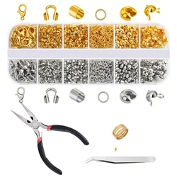 12 Grids Golden Silvery 2-colors Mixed Lobster Clasp Split Ring Kit Boxed Jewelry Making Materials for Bracelet DIY Accessories