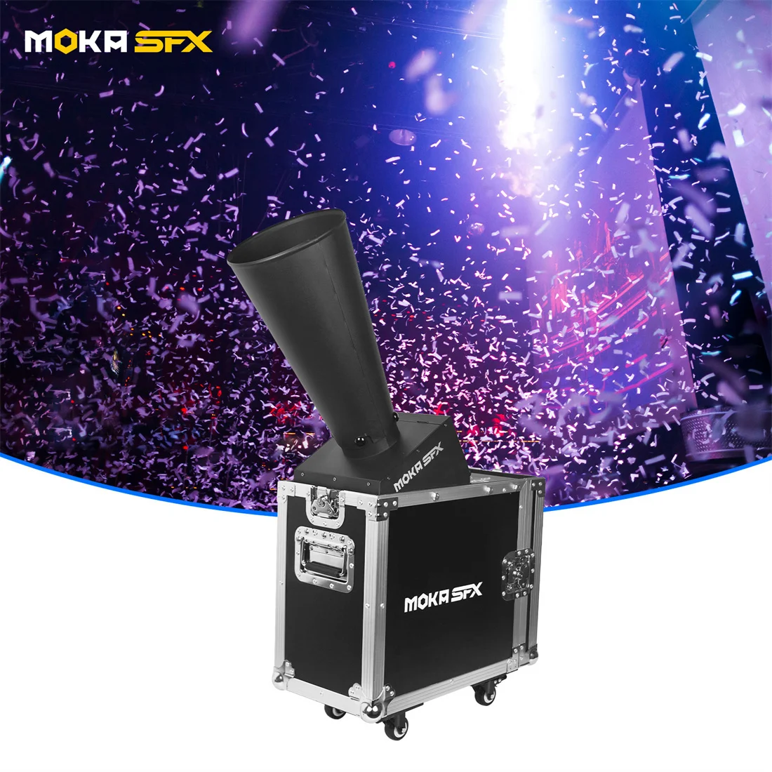 MOKA SFX DMX Confetti Machine CO2 Jet Confetti Cannon Shooter Blaster for Event Celebration