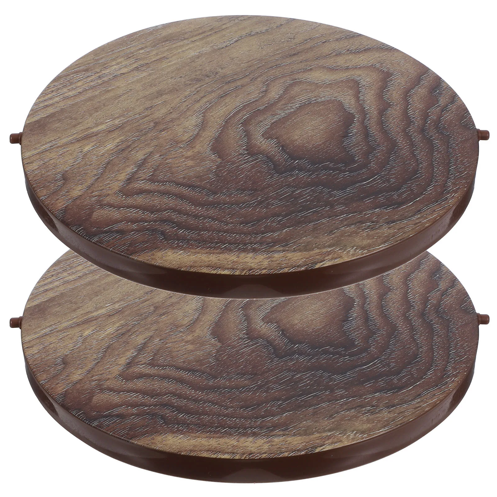 

2 pcs Wood Trash Can Cover Round Waste Container Lid For Home Hotel Kitchen Odor-Sealing Flip Lid Replacement For Garbage Bin