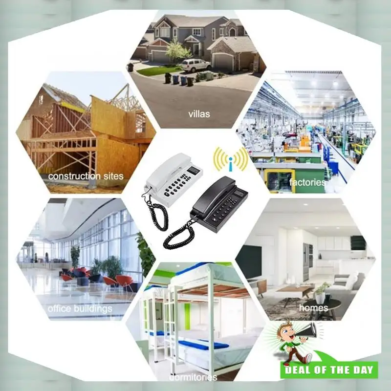 

24-Hour Delivery 2.4Ghz Wireless Landline Phone Wireless Intercom For Home Office Long Distance Intercom,Multi-Room, EU Plug