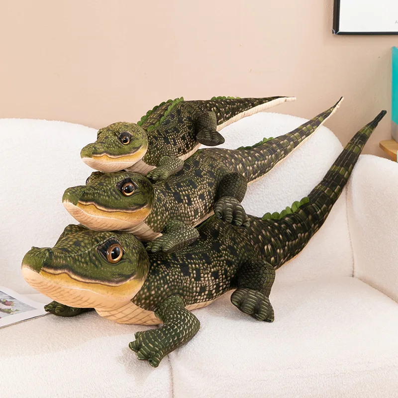 120CM MINISO Cartoon Simulation Plush Stuffed Animal Realistic Crocodile Plush Toy Male Doll Room Decoration Cool Birthday Gift