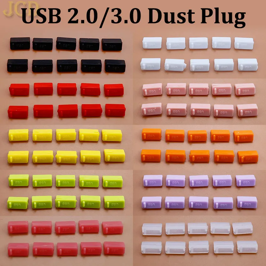 JCD 10PCS USB Type A Female Anti-Dust Plug Stopper Cap Cover Protector Lid Dust Plug Scratch Waterproof Mobile Phone Accessories