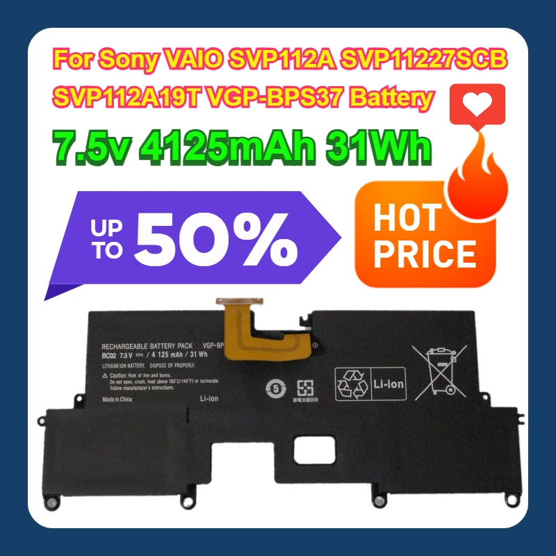 

For Sony VAIO SVP112A SVP11227SCB SVP112A19T VGP-BPS37 Battery