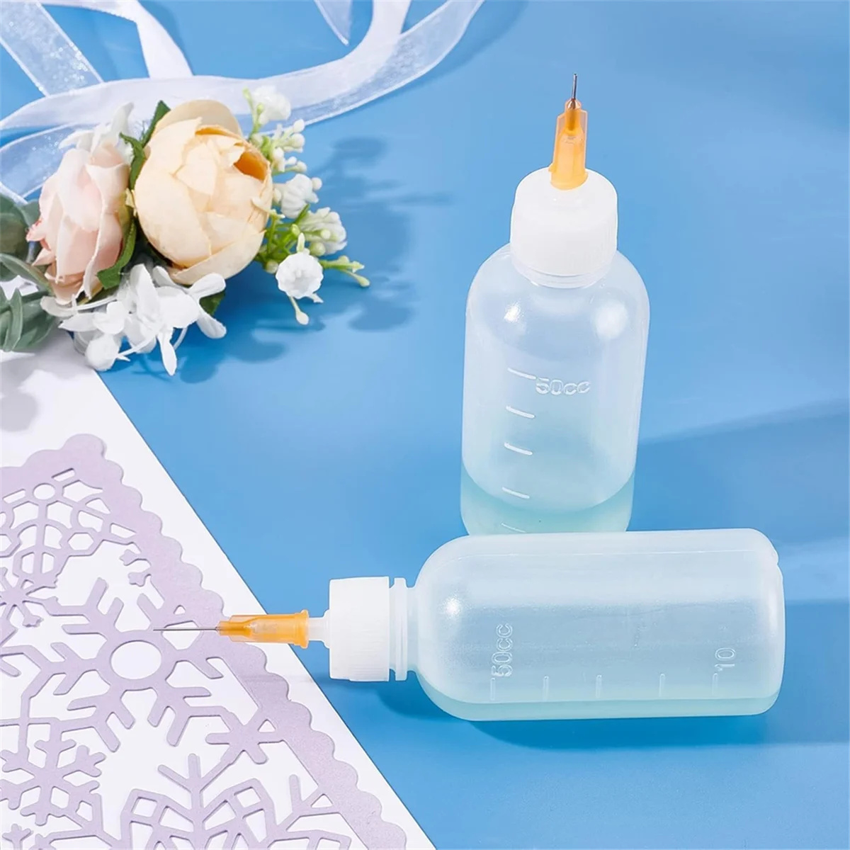 ABXHH 8 шт. бутылки с аппликатором для прецизионных наконечников «сделай сам», бутылки с клеем с наконечником иглы 1/1,7 унции с 8 крышками и 18 наконечниками для квиллинга своими руками