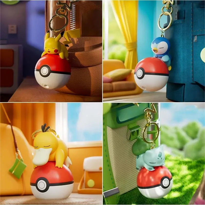 

Original 7cm Pikachu Keychain with Light Cartoon Anime Doll Keyring Ornament Kawai Car Key Chain for Jewelry Bay Pendant for Kid