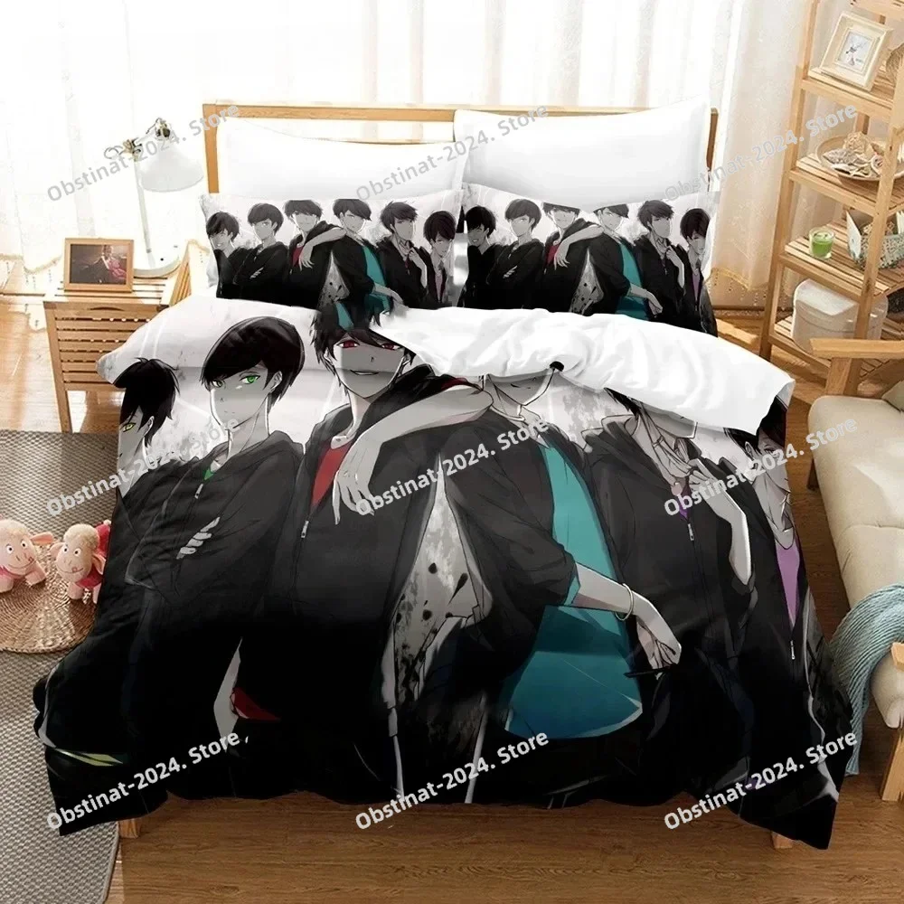 3D Print Anime Bed Sheet Set Osomatsu-san Bedding Set Printed Duvet Cover Pillowcase Single Double Style Queen King Size Sets - view 4