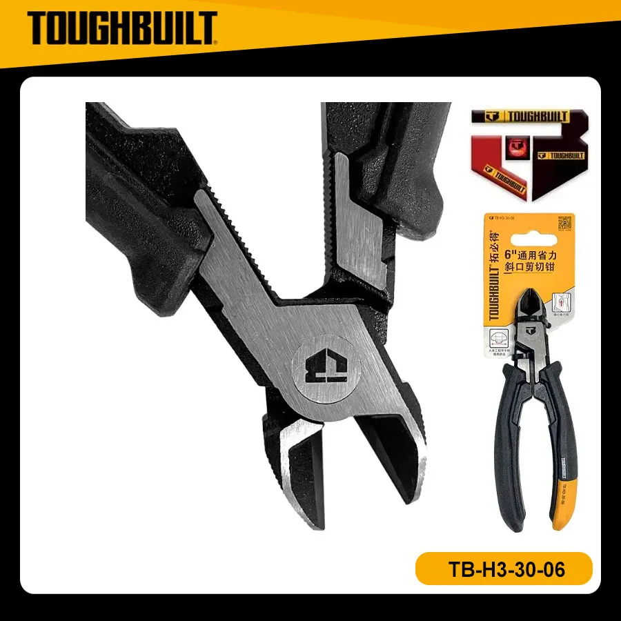 TOUGHBUILT TB-H3-30-06 6 Inch Diagonal Cutting Pliers General Use Labor Saving Hand Tool