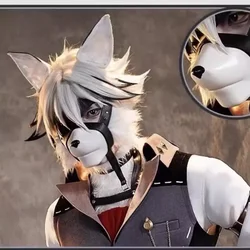 Game Zenless Zone Zero Von Lycaon Cosplay Mask Prop Women Men Halloween Role Play Outfit Prop ZZZ Von Lycaon Cosplay Wig+Wig cap