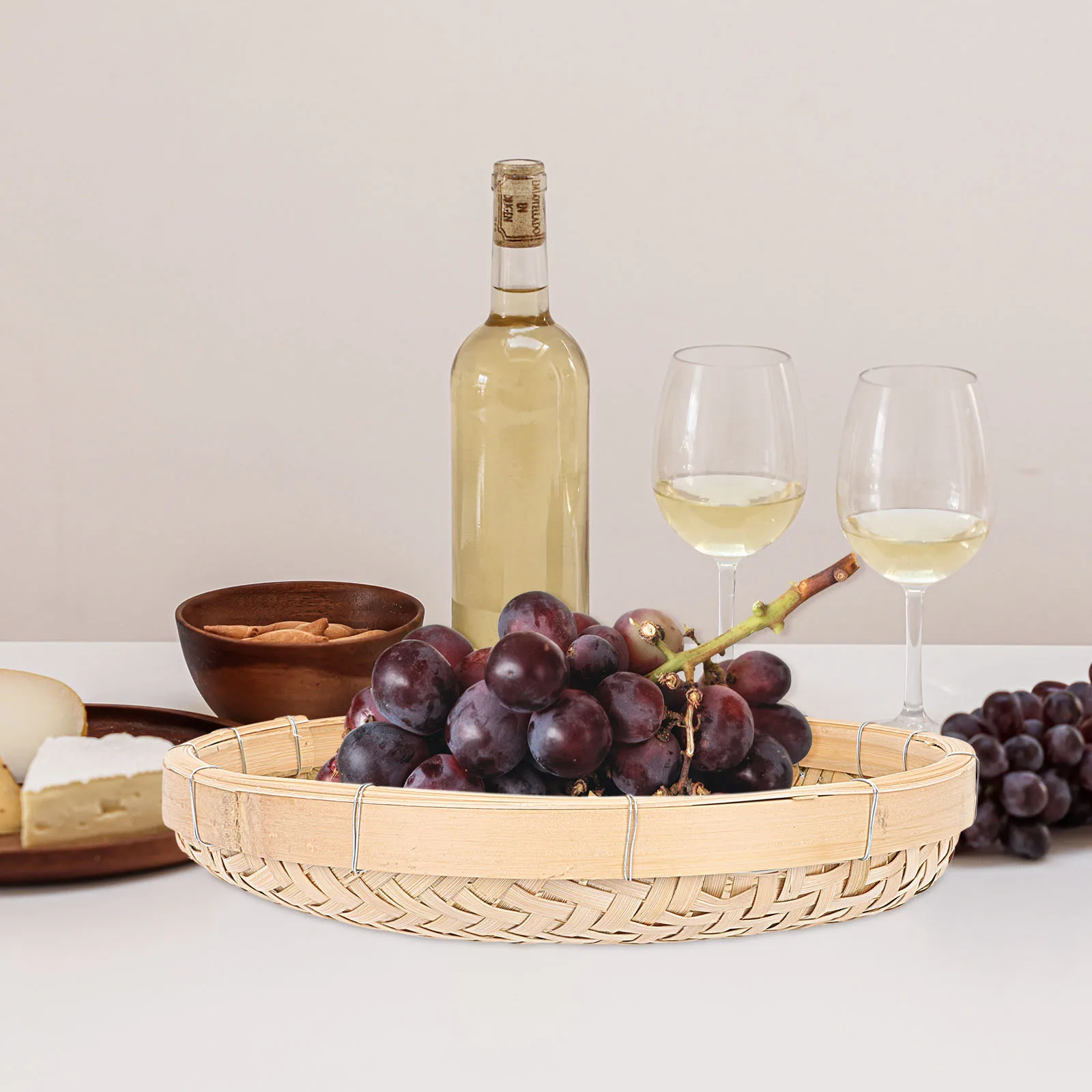 

Bamboo Weaving Sieves Drying Storage Baskets Fruit Vegetable Basket H woven Durability Practical Home Restaurant Kitchen Bar Use