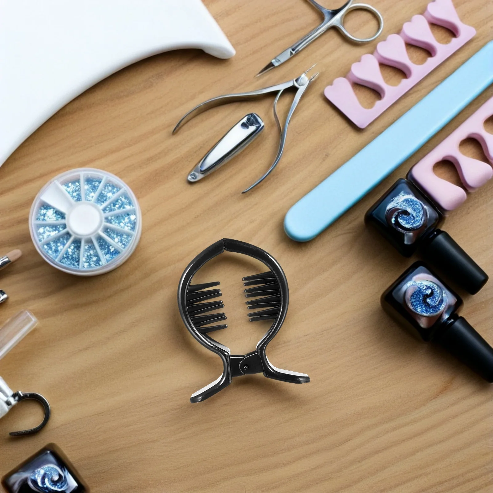 

2 Pcs Hair Clip Curly Round Bangs Circular Ponytail Claw Clips Fish for Thick Miss