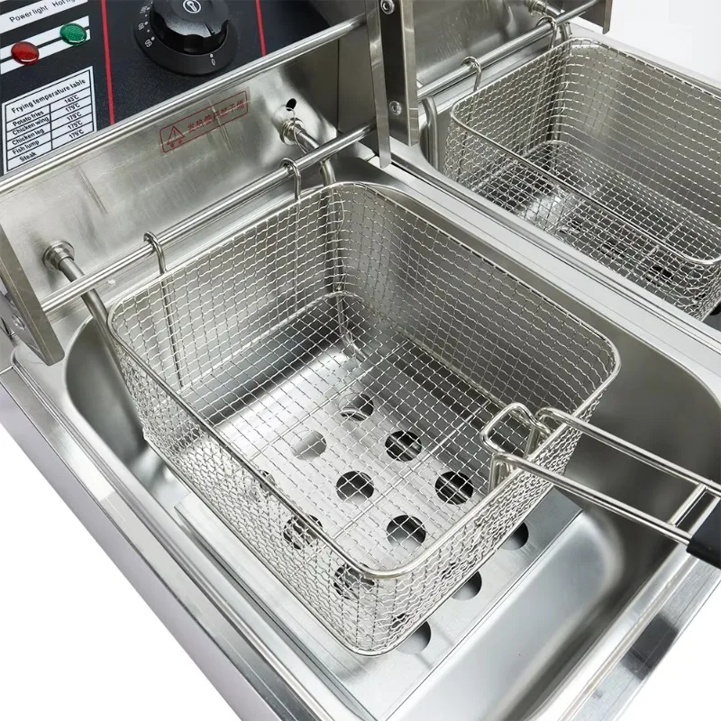 Penggorengan listrik 6L tangki ganda peralatan dapur komersial