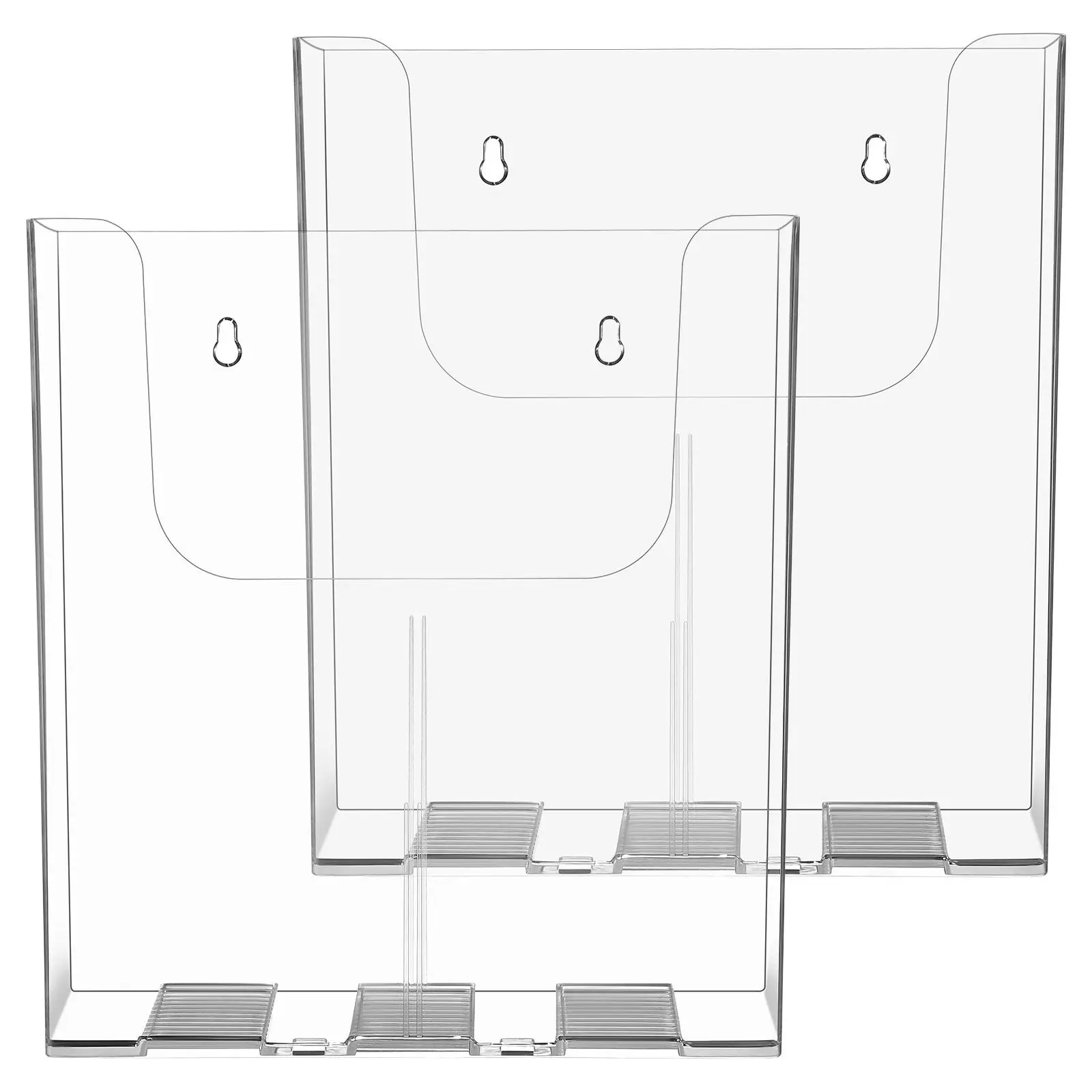2pcs-modern-clear-acrylic-wall-file-organizer-wall-mount-literature-rack-for-flyers-brochures-magazines-a4-documents-office-home