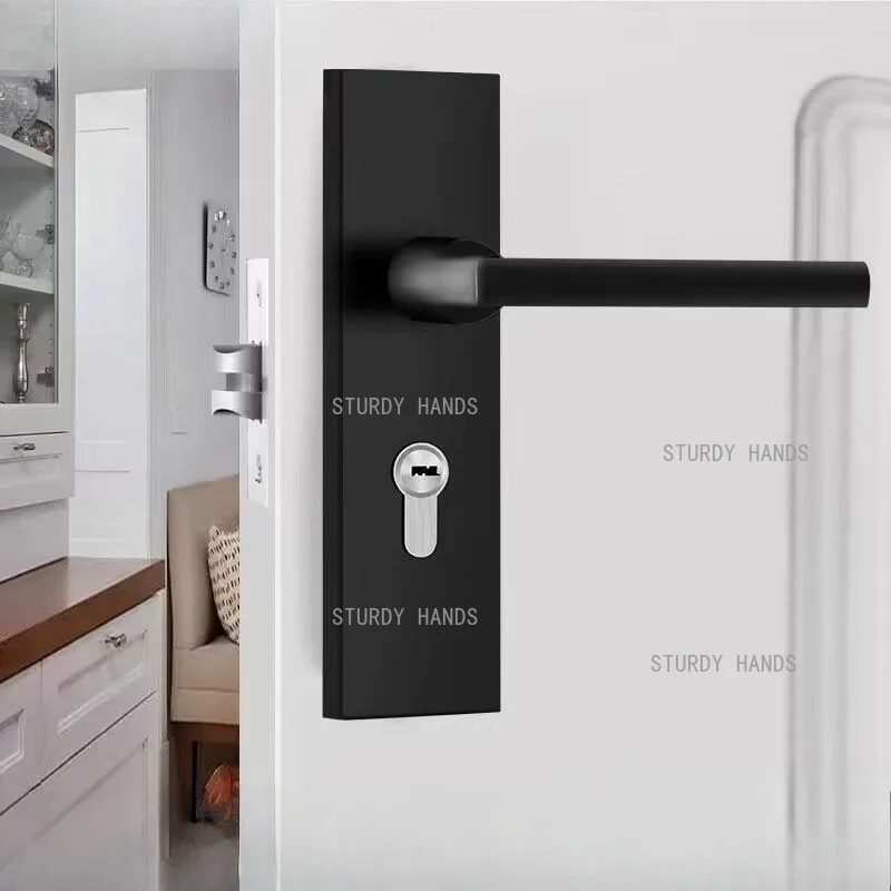 Stainless Steel Door Lock Set Wooden Door Lock for Bedroom 50/60mm Lock Tongue Carry The Key Suitable for New Door Installation