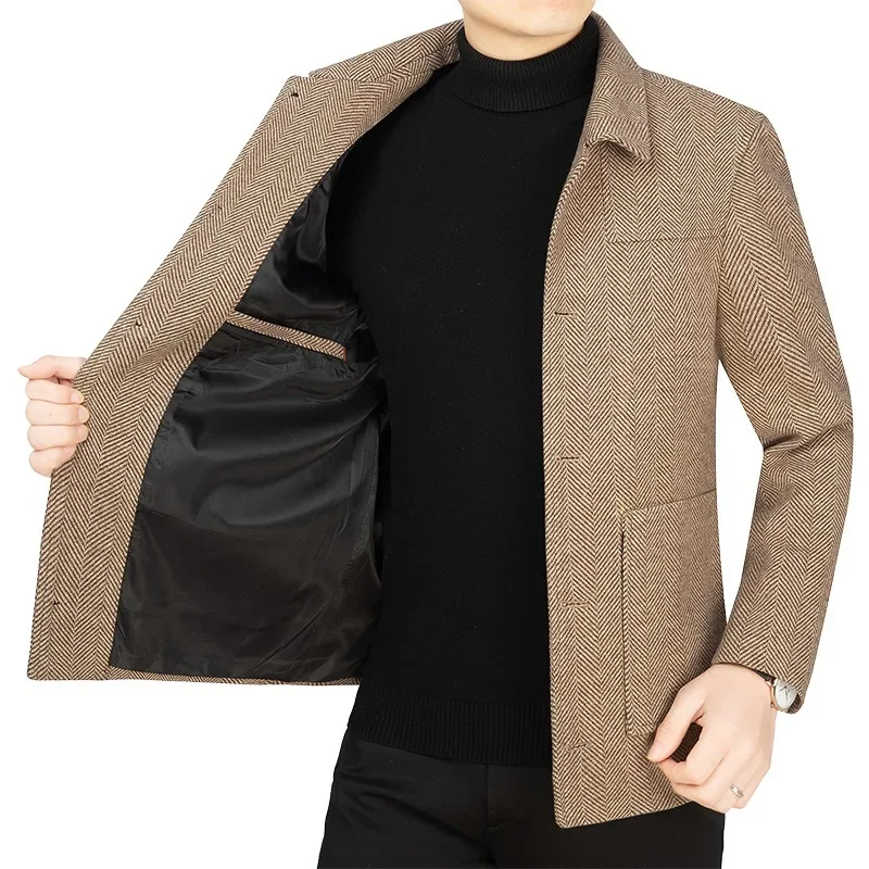 Costumes décontractés d'affaires pour hommes, blazers en cachemire, vestes en laine mélangée, coupe couvertes, vêtements pour hommes, nouveau, 4XL