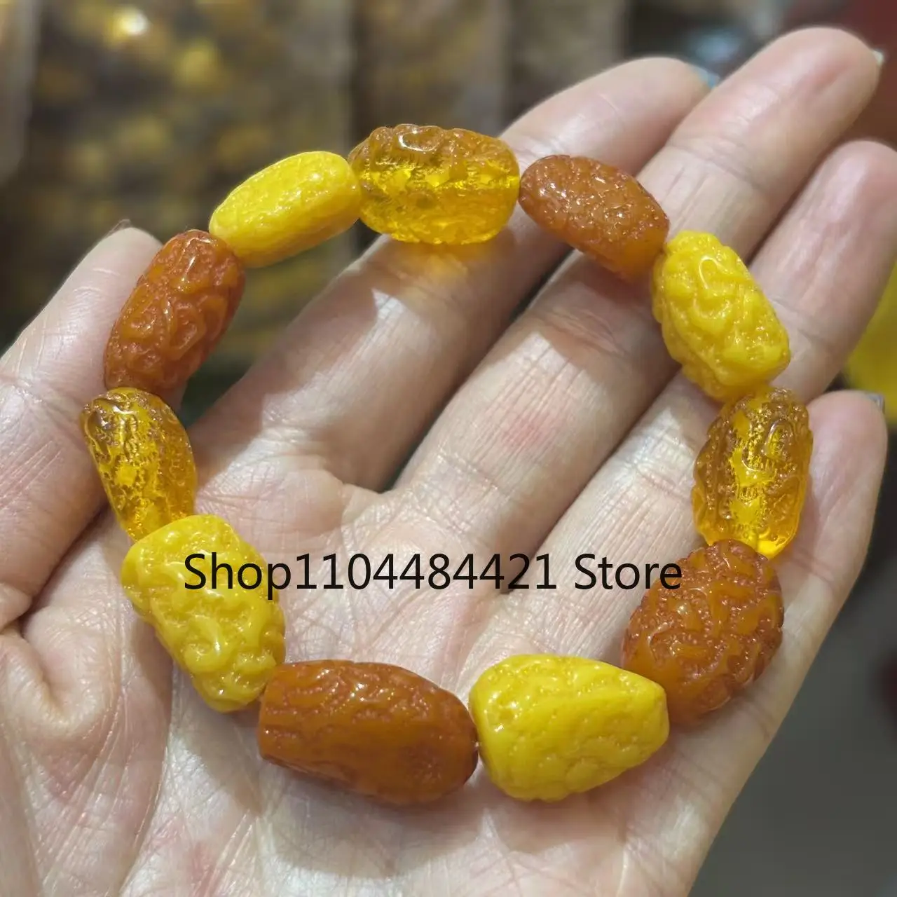 

Baltic Sea Beeswax Amber Beads Bracelet Simple Exquisite Personalized High-grade Fashion Fine Jewelry Best Selling Holiday Gift