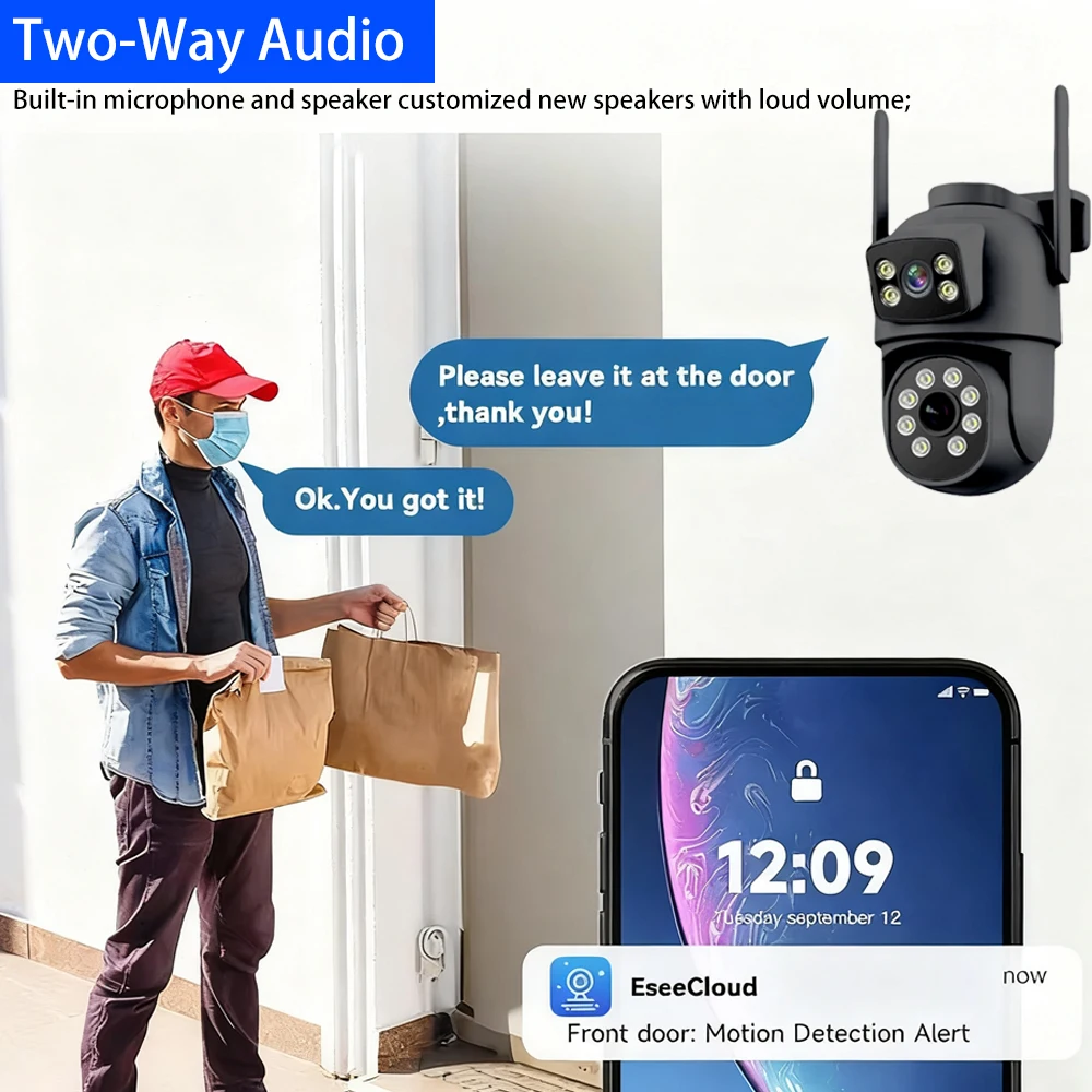 New Wifi Security Set 8MP 4K 16CH NVR Wireless IP CCTV Kit Camera Auto Tracking System WiFi Wireless Security PTZ Camera System