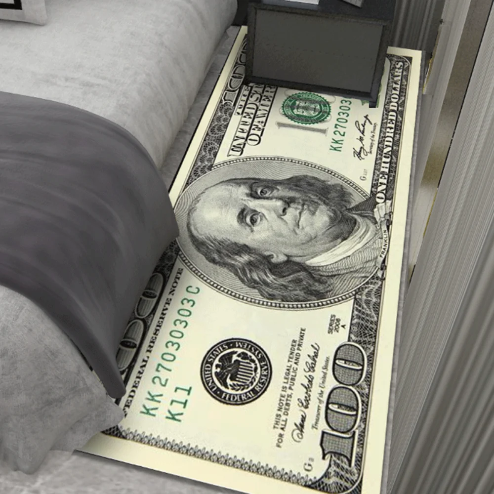 سجادة بنمط العملة الدولارية من VIKAMA - سجادة باب مدخل الحمام - سجادة قدم مضادة للانزلاق للمطبخ - ديكور منزلي لغرفة النوم