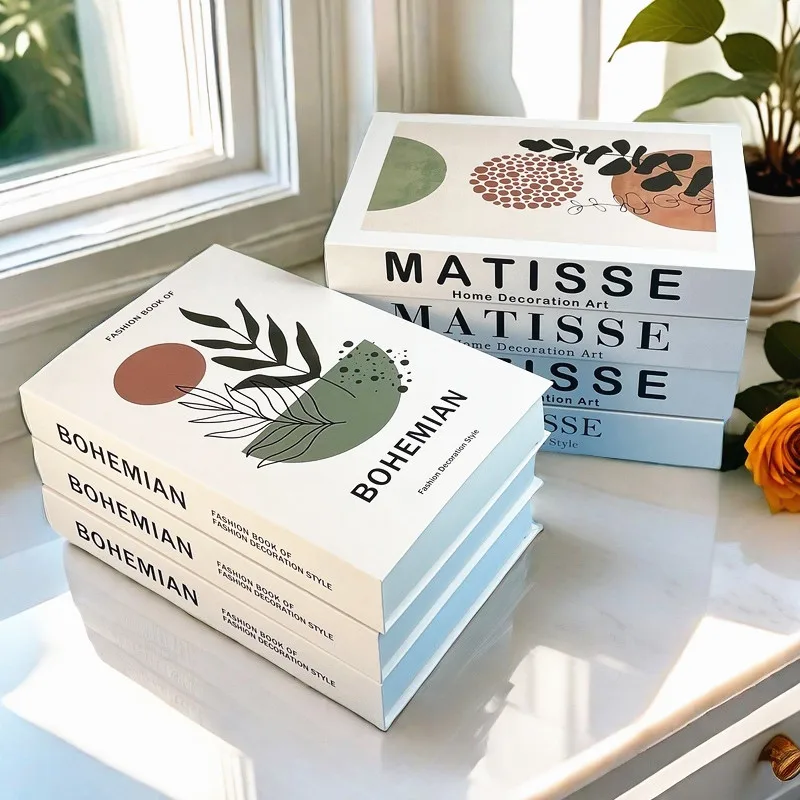 

Matisse Monet Boho Luxury Decorative Books Interior Decoration Fake Book Storage Box Coffee Table Aesthetic Ornament Home Decor