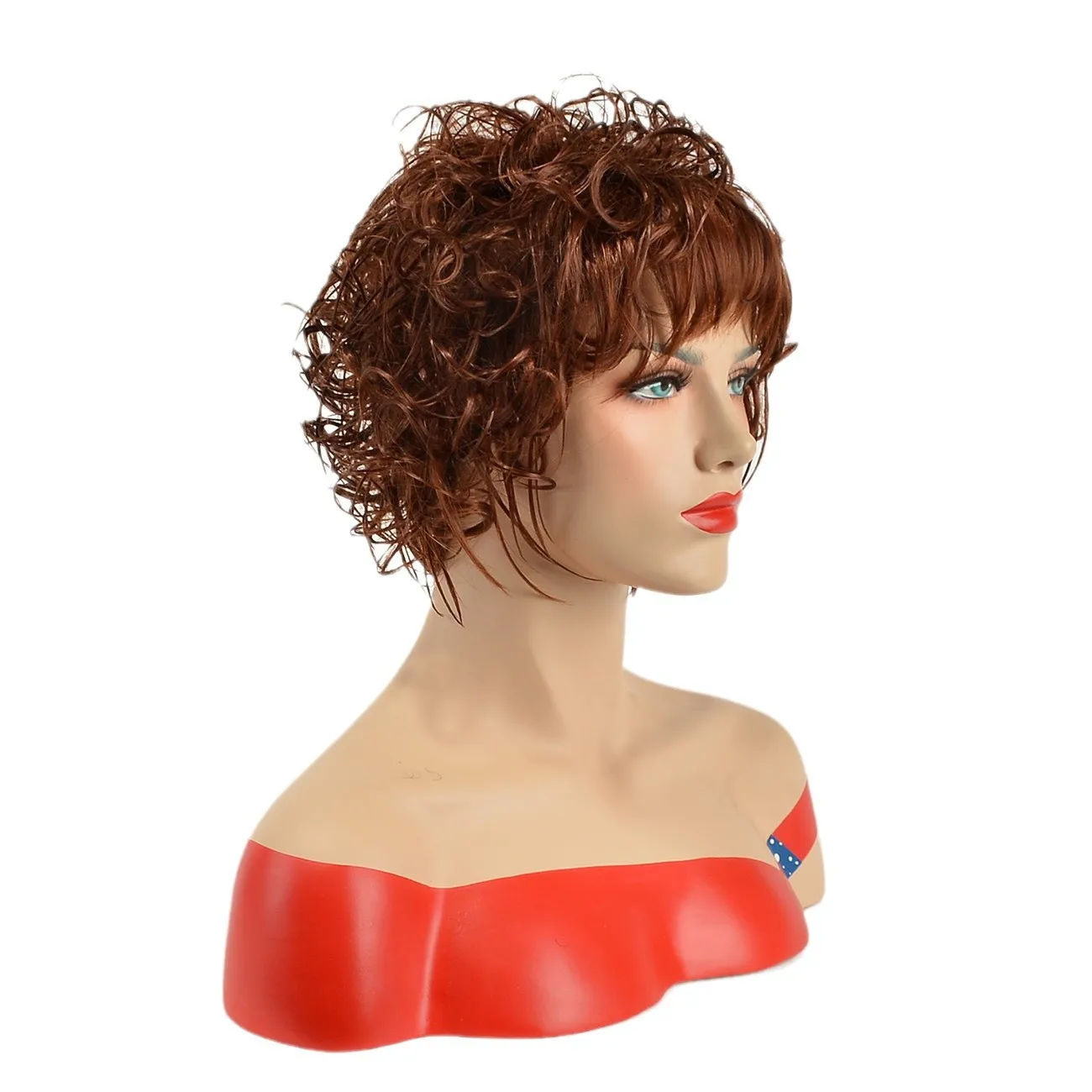 Peruka damska z włosów syntetycznych, odporna na wysokie temperatury, kręcone włosy, puszyste kręcone doczepy, peruka zakrywająca całą głowę.