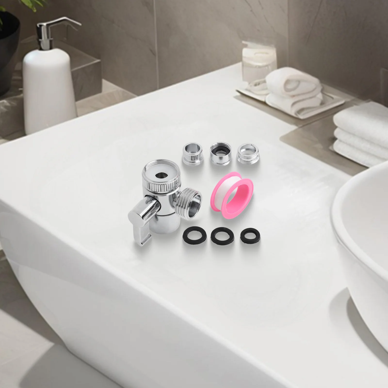 

Хромированный трехходовой смеситель для раковины, модернизация существующего смесителя, двойной выпускной клапан, гибкие соединения для туалетов и душа