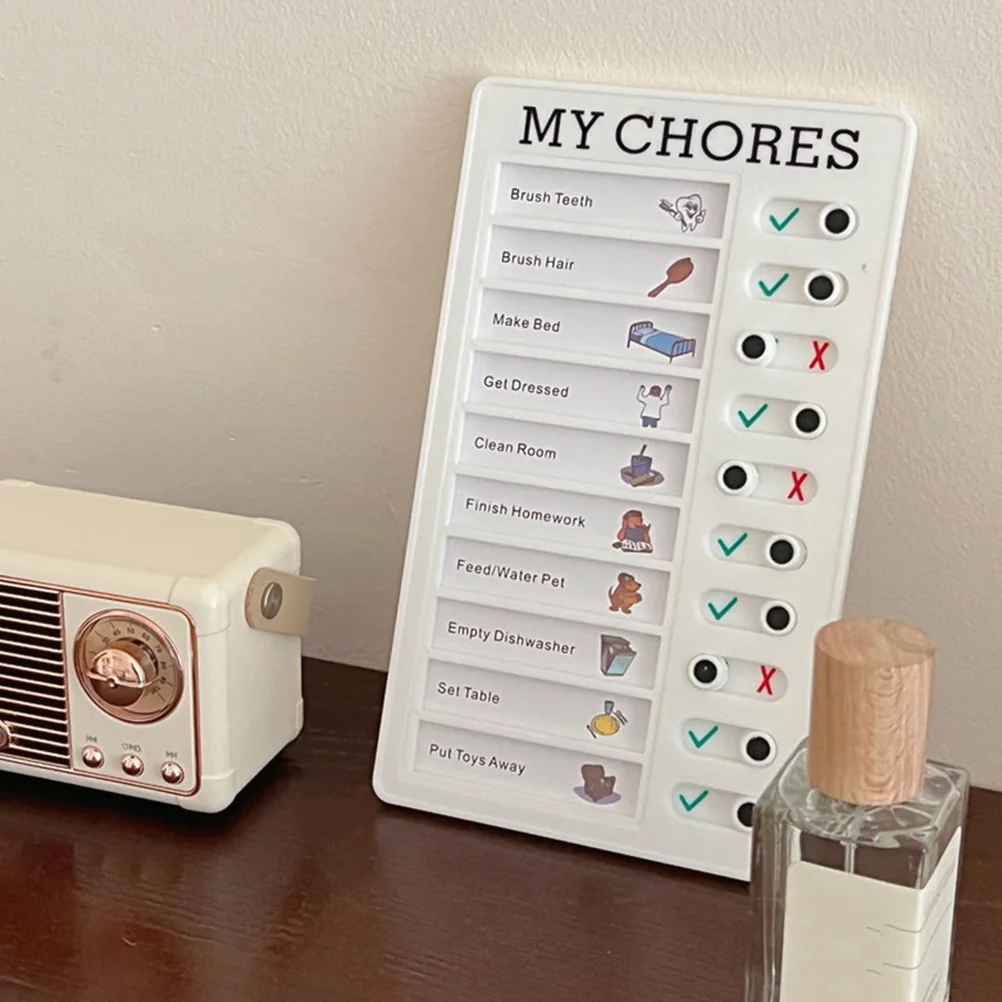 Multifunctional Chores Chart School -discipline Checker Kids Utensils Punch Card DIY Reminder