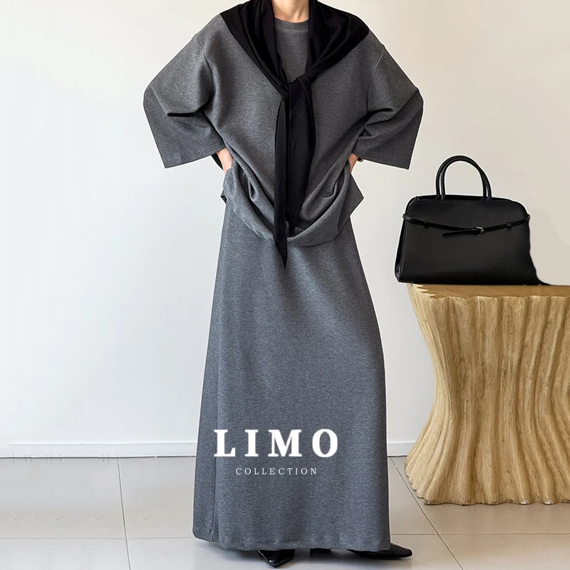 

LIMO 2025 Autumn Winter Cotton Lounge Dress Set Two Piece Outfit Loose Style for Daily Casual Streetwear Holiday Travel