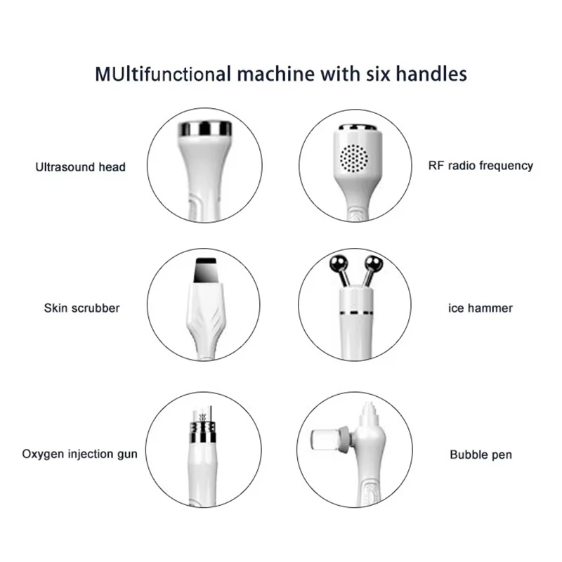 Nuevo 6 en 1 exfoliante de oxígeno Facial hidrodermoabrasión microdermoabrasión cuidado de la piel máquina de limpieza profunda belleza salud