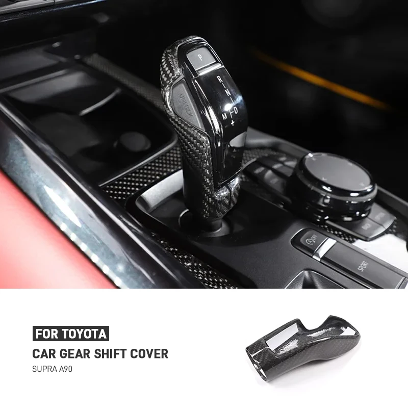 

For Toyota GR Supra A90 A91 MK5 2019-2023 Real Carbon Fiber Car Center Console Gear Shift Head Cover Trim Decoration Accessories