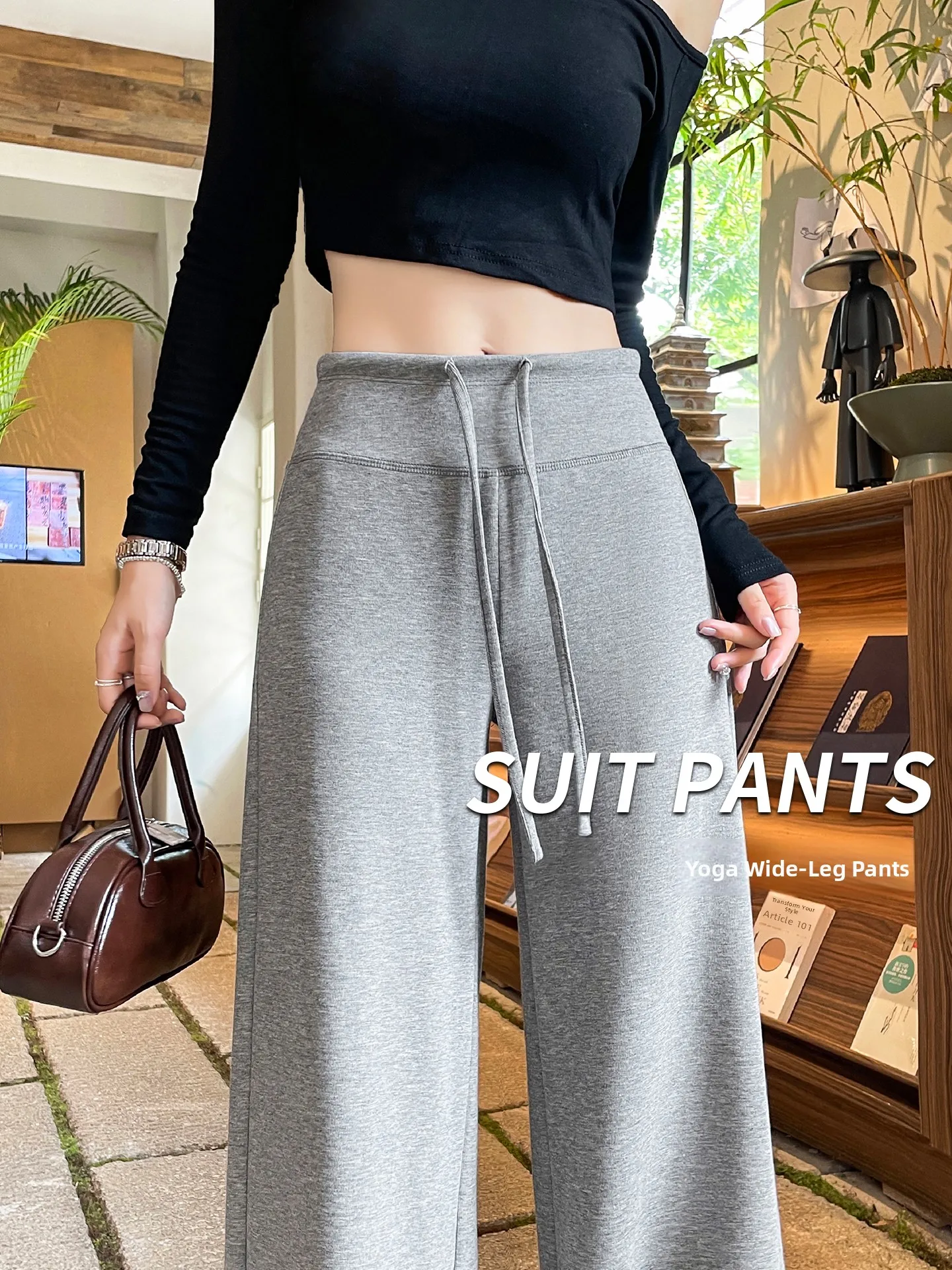 

Ey, облегающие брюки для йоги с высокой талией, женские осенние 2023, новинка Sle, расклешенные повседневные широкие брюки, удобная смесь хлопка