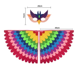 Trẻ em Owl Winges Trang phục Động vật Peacock Feel Cover với mặt nạ cho trẻ em bé gái biểu diễn Bữa tiệc Halloween Bữa tiệc Halloween 10 Cánh Carnival bán hàng chính - 5