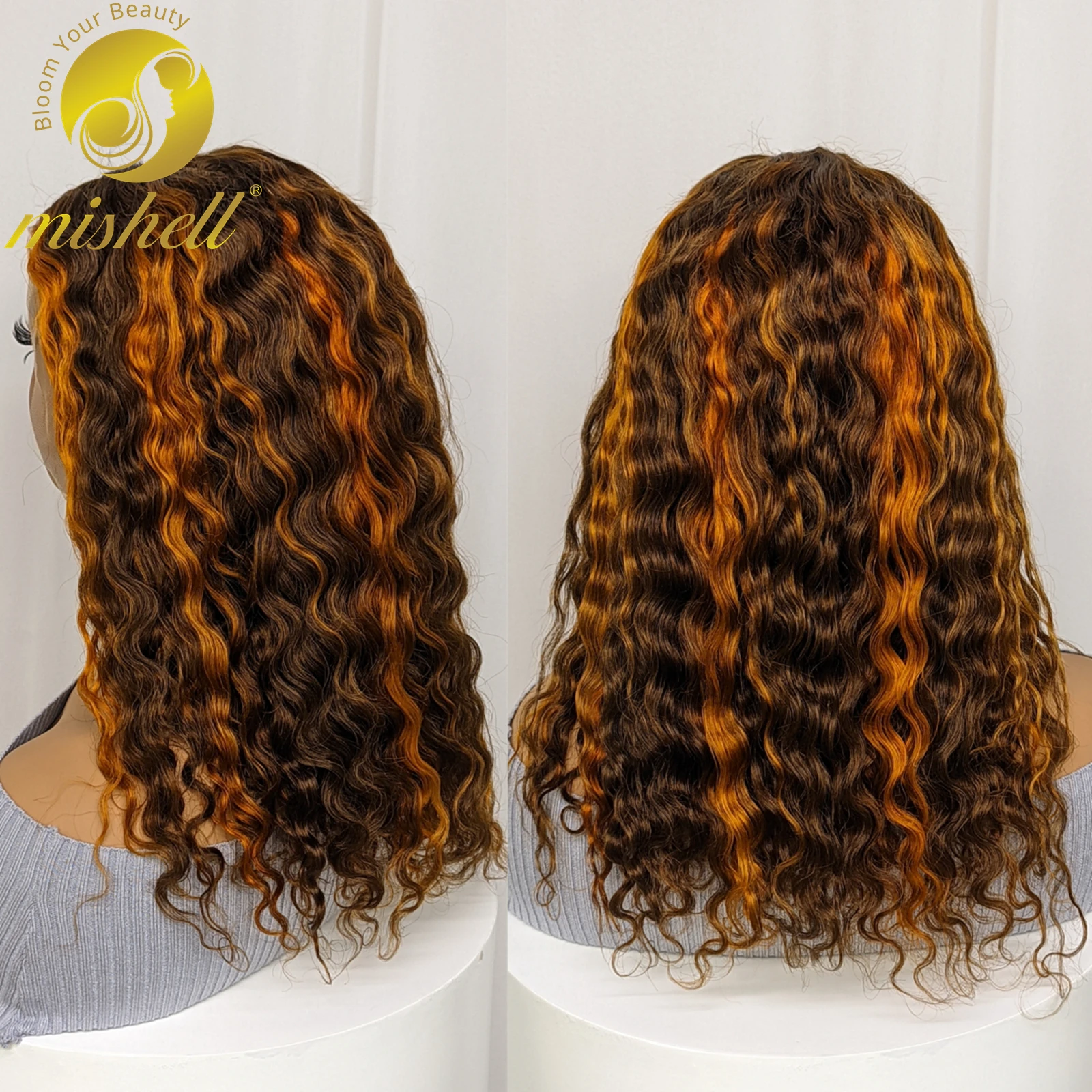 

200% Density Water Wave HD Lace Wigs 10-16 Inch 13x4 Lace Front Deep Wave Remy Human Hair Wigs 4-350 Color Curly Short Bob Wigs