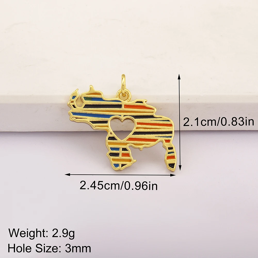 Venezuela Map Cubic Zirconia Charm Pendant DIY Necklace 4 Styles For Women Copper Neck Jewelry Making Findings Accessories Gift