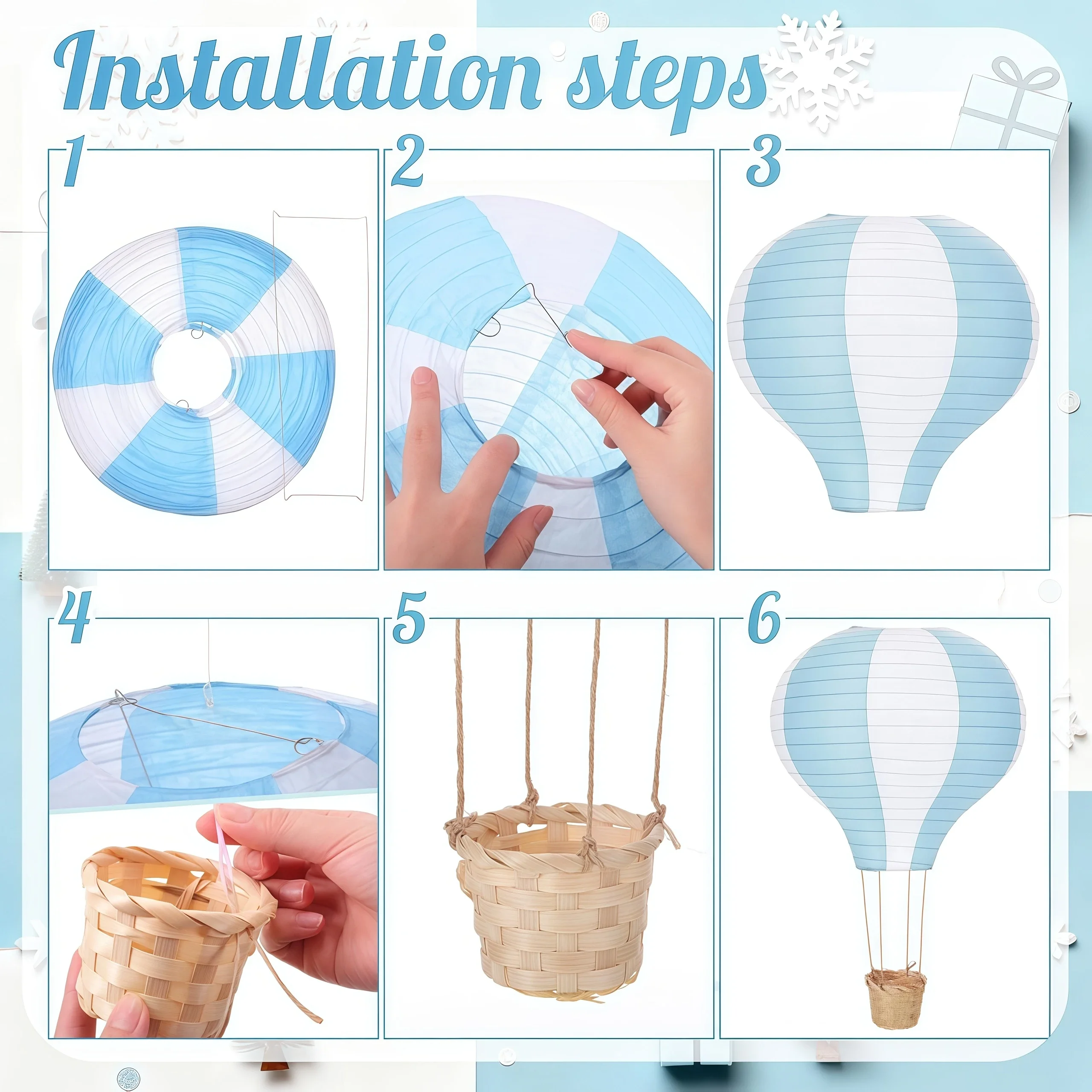 6-12Pcs Hanging Hot Air Balloon Paper Lanterns 12 Inch Hot Air Balloon Decor Paper Lanterns Set for DIY Craft Wedding Birthday
