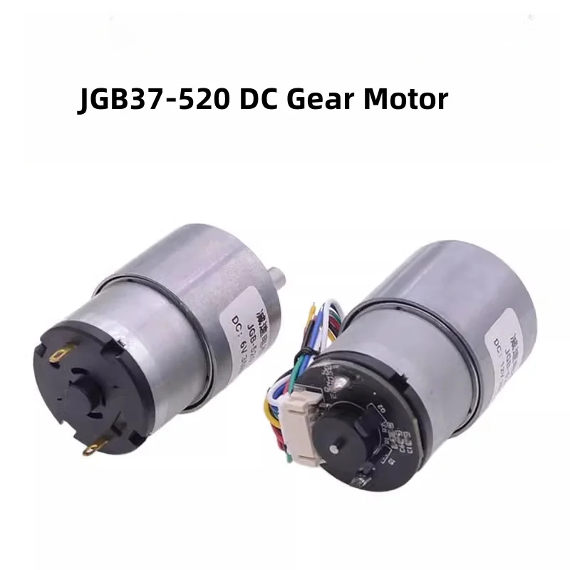 6V12V24V 37mm JGB37-520 DC Gear Motor Eccentric 6x50mm Screw Shaft PWM Encoder For Smart Home Balancing Car Robot DIY Model