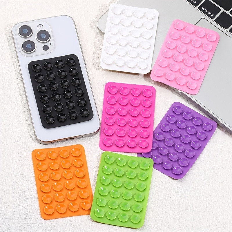  Silicone 24 Suction Phone Holder Multifunctional Suction Cup Mat Wall Stand Anti-Slip Single Sided Case Glue Mount Back Stickers