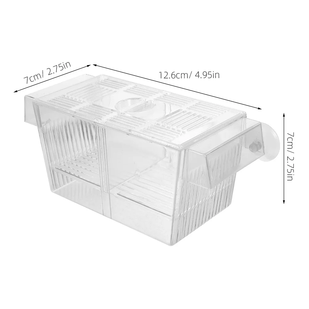 2pcs Breeding Box Clear Aquarium Nursery For Small Fish Protection Suction Cup Divider Plastic Box For Aquarium Fish Shrimp