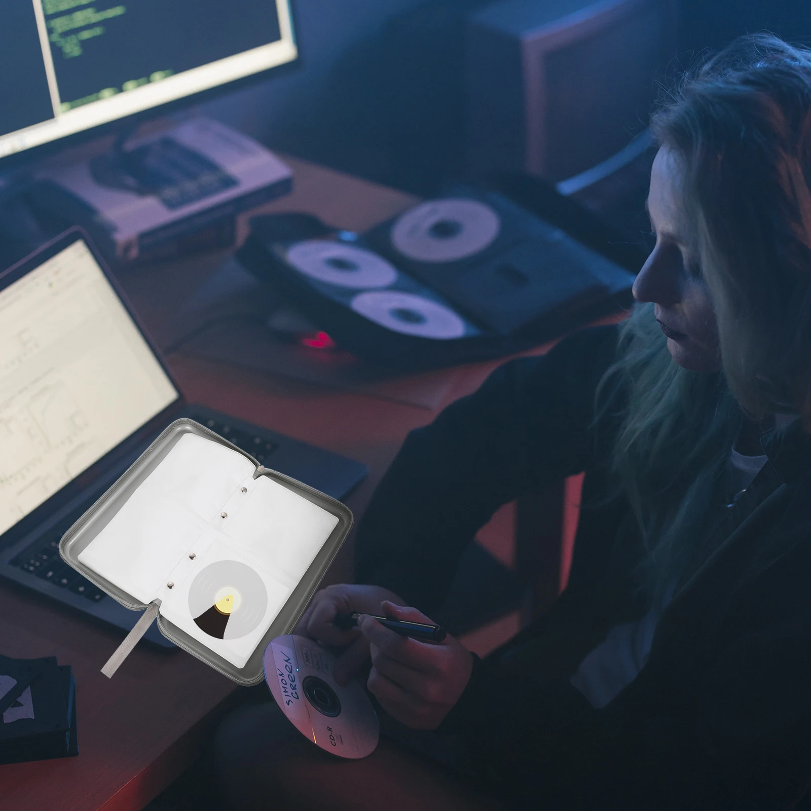 

80 Capacity CD Bag Car Case Disc Storage Holder Protector DVD ganizer Zipper Large Size Portable Plastic