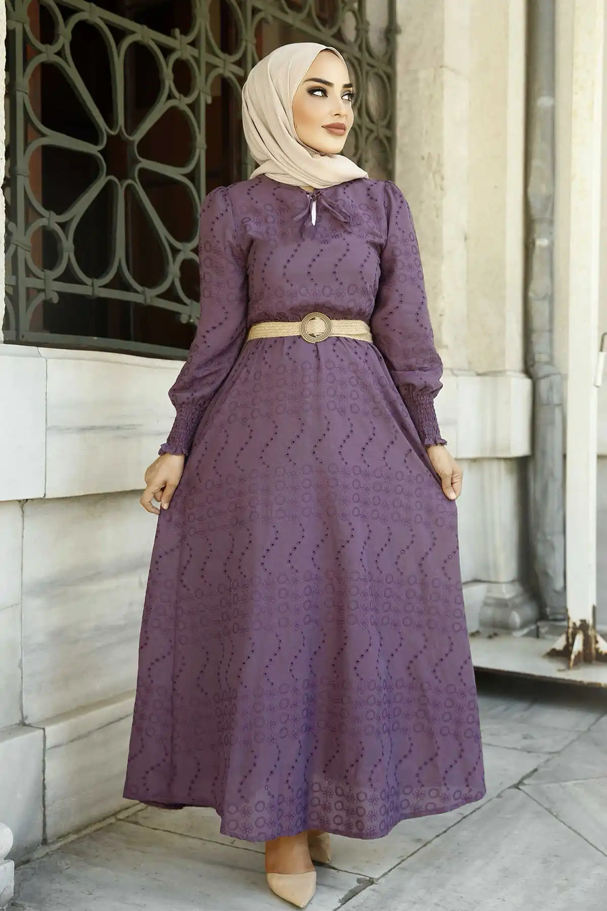 

Embroideried Evening Dress Purple