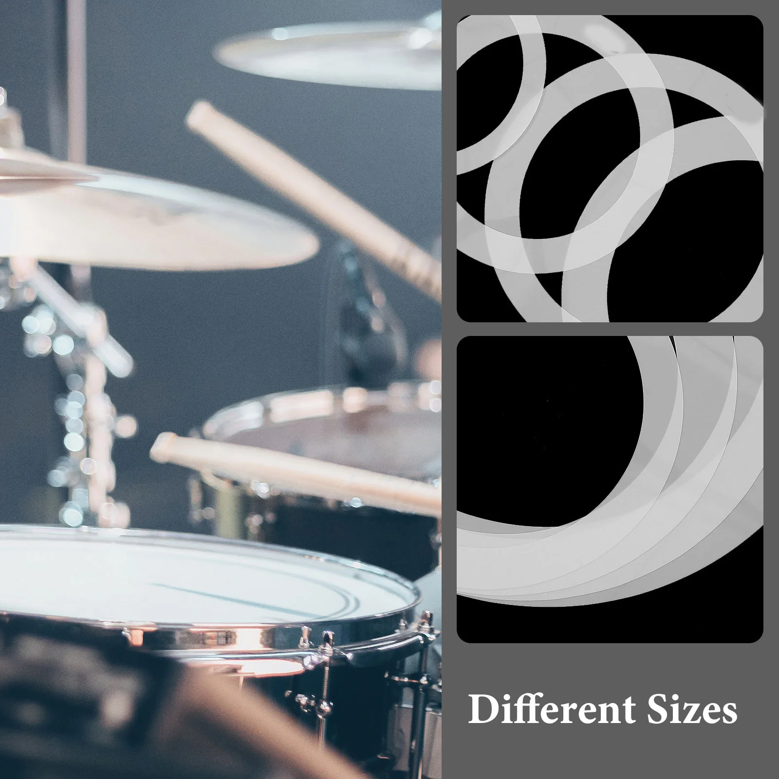 

4Pcs Drum Kit Mute Rings Set Noise Reduction Practical Drum Practice Accessories Percussion Instrument Accessories