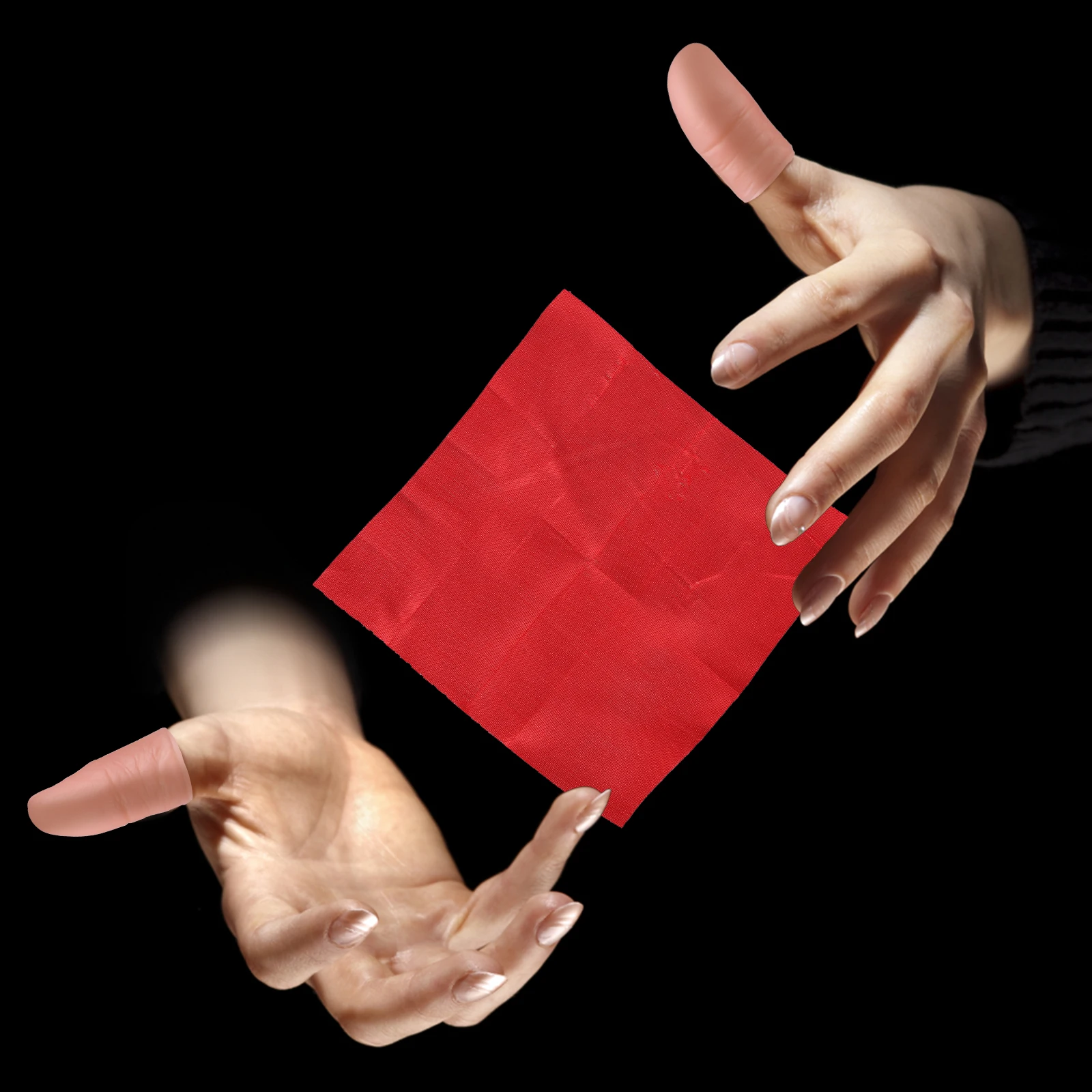 

6 set Fingertip Tricks Props High Simulation Finger Cots Silk Scarves Reusable Stage Bar Party Home Shows Street
