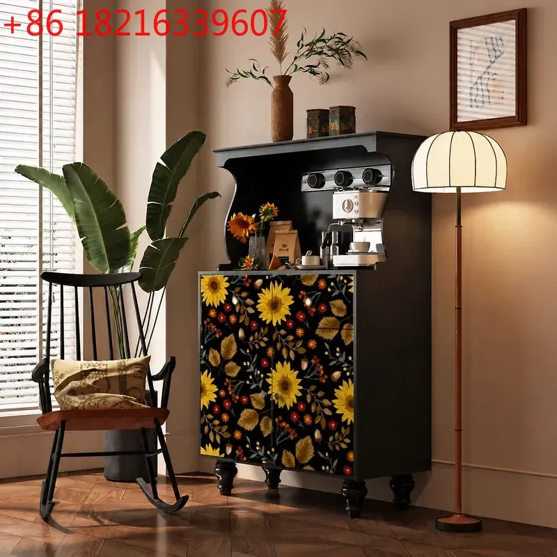 YAONew Chinese Style Retro Dining Side Cabinet Living Room Storage Island Table Integrated Entrance Tea Cabinet