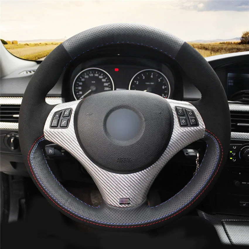 

Hand-Stitch Non-slip Leather Car Steering Wheel Cover for Steering Wheel Cover for BMW E90 320i 325i 330i 335i E87 120i 130i 120
