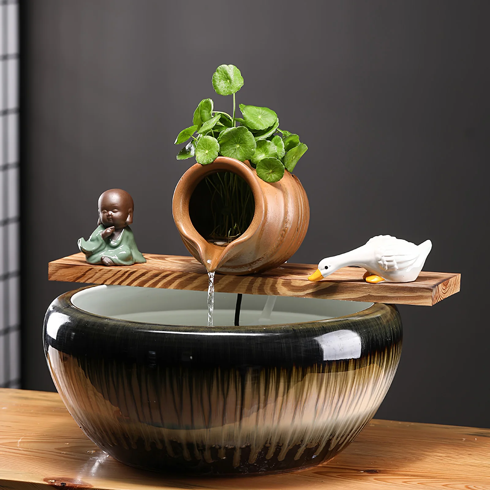 

Clay Pot Ecological Tank Vase Fountain Decor Jar Circulating Waterfall Courtyard Ceramics Garden