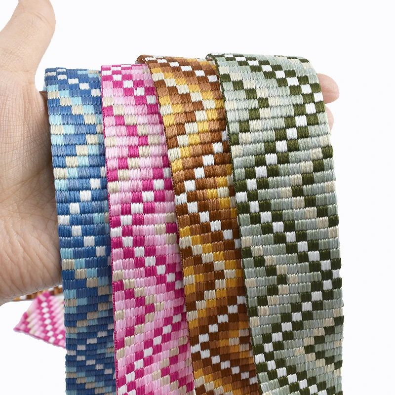 

2-8Meters 38mm Sewing Jacquard Webbing Tape Backpack Shoulder Strap Crochet Ribbon Band Luggage Bag Bias Binding Accessories