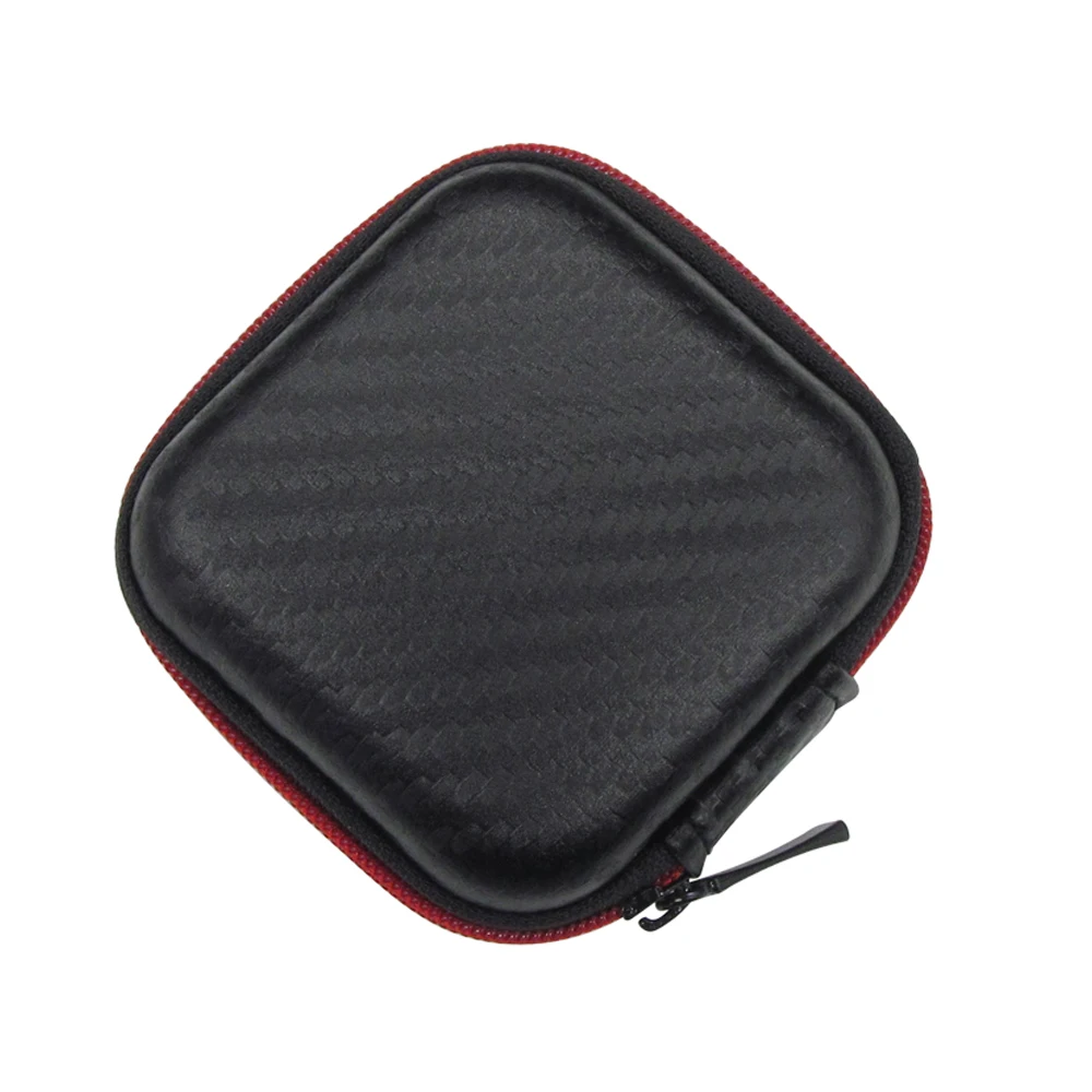Portable Headphone Bag Mini Zipper Square Hard Storage Box Headset Case For SD TF Cards Aseismic Moisture Proof Earphone Bag